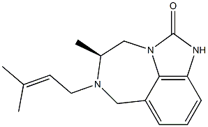 [5S,(+)]-4,5,6,7-Tetrahydro-5-methyl-6-(3-methyl-2-butenyl)imidazo[4,5,1-jk][1,4]benzodiazepine-2(1H)-one Struktur