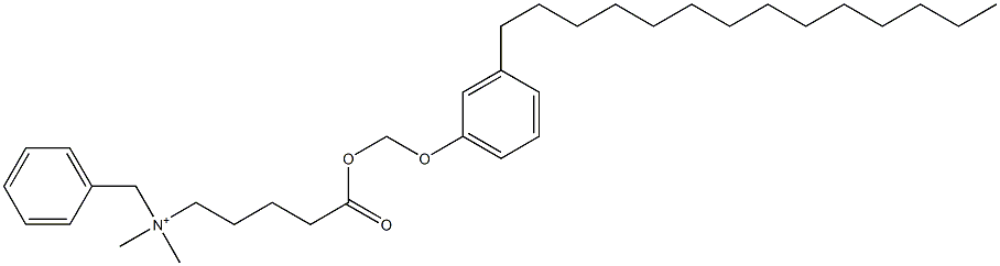 N,N-Dimethyl-N-benzyl-N-[4-[[(3-tetradecylphenyloxy)methyl]oxycarbonyl]butyl]aminium Struktur