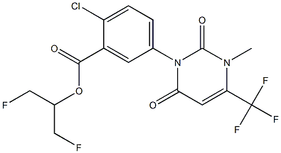 2-Chloro-5-[[4-(trifluoromethyl)-2,6-dihydro-3-methyl-2,6-dioxopyrimidin]-1(3H)-yl]benzoic acid 2-fluoro-1-(fluoromethyl)ethyl ester Struktur