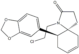 (5S,10S)-1-(2-Chloroethyl)-10-(1,3-benzodioxol-5-yl)-1-azaspiro[4.5]dec-7-en-2-one Struktur