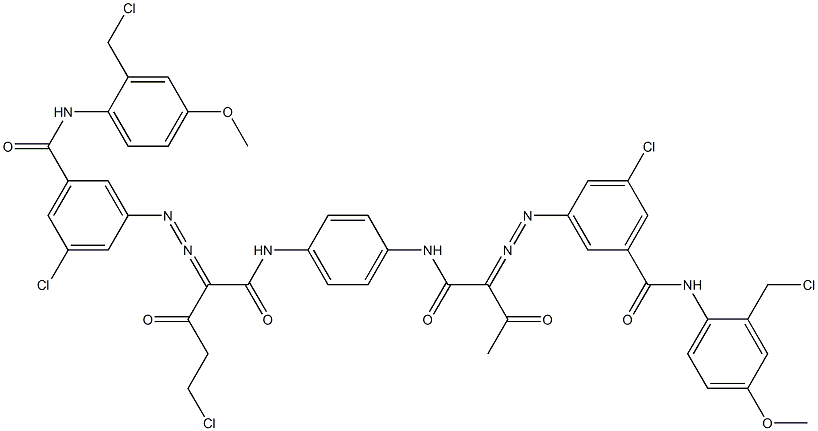 3,3'-[2-(Chloromethyl)-1,4-phenylenebis[iminocarbonyl(acetylmethylene)azo]]bis[N-[2-(chloromethyl)-4-methoxyphenyl]-5-chlorobenzamide] Struktur