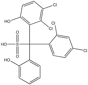 (2,4-Dichlorophenyl)(2,3-dichloro-6-hydroxyphenyl)(2-hydroxyphenyl)methanesulfonic acid Struktur