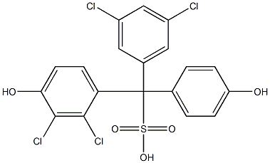 (3,5-Dichlorophenyl)(2,3-dichloro-4-hydroxyphenyl)(4-hydroxyphenyl)methanesulfonic acid Struktur