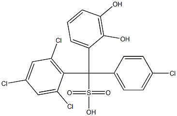 (4-Chlorophenyl)(2,4,6-trichlorophenyl)(2,3-dihydroxyphenyl)methanesulfonic acid Struktur