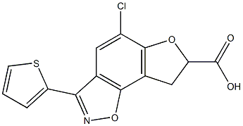 5-Chloro-7,8-dihydro-3-(2-thienyl)furo[2,3-g][1,2]benzisoxazole-7-carboxylic acid Struktur