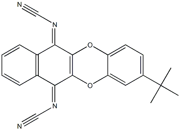 N,N'-Dicyano-2-tert-butylbenzo[b]naphtho[2,3-e][1,4]dioxin-6,11-diimine Struktur