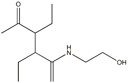 3,4-Diethyl-2-[(2-hydroxyethyl)amino]-1-hexen-5-one Struktur