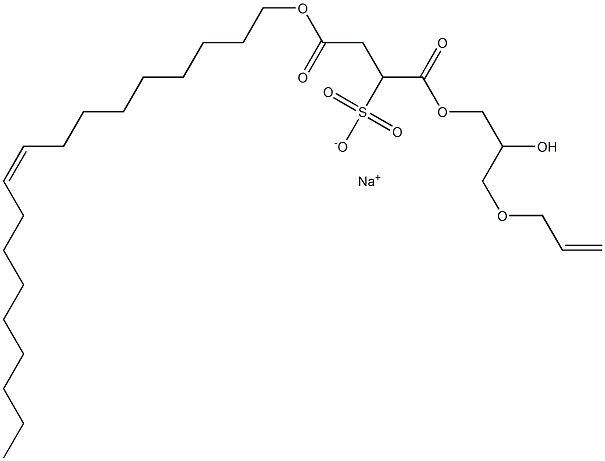 1-(3-Allyloxy-2-hydroxypropoxycarbonyl)-2-[(Z)-9-octadecenyloxycarbonyl]ethanesulfonic acid sodium salt Struktur