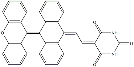 5-[2-[10-(9H-Xanthen-9-ylidene)anthracen-9-ylidene]ethylidene]pyrimidine-2,4,6(1H,3H,5H)-trione Struktur