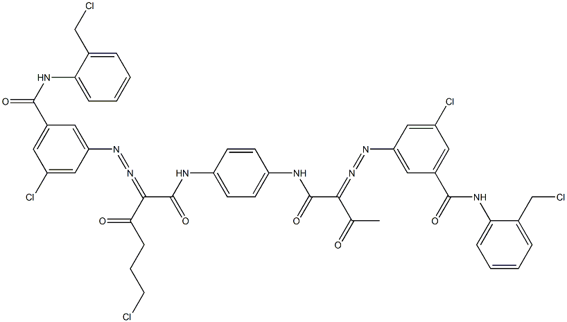 3,3'-[2-(2-Chloroethyl)-1,4-phenylenebis[iminocarbonyl(acetylmethylene)azo]]bis[N-[2-(chloromethyl)phenyl]-5-chlorobenzamide] Struktur