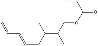 Propionic acid 2,3-dimethyl-5,7-octadienyl ester Struktur