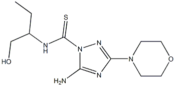 5-Amino-3-morpholino-N-[1-(hydroxymethyl)propyl]-1H-1,2,4-triazole-1-carbothioamide Struktur