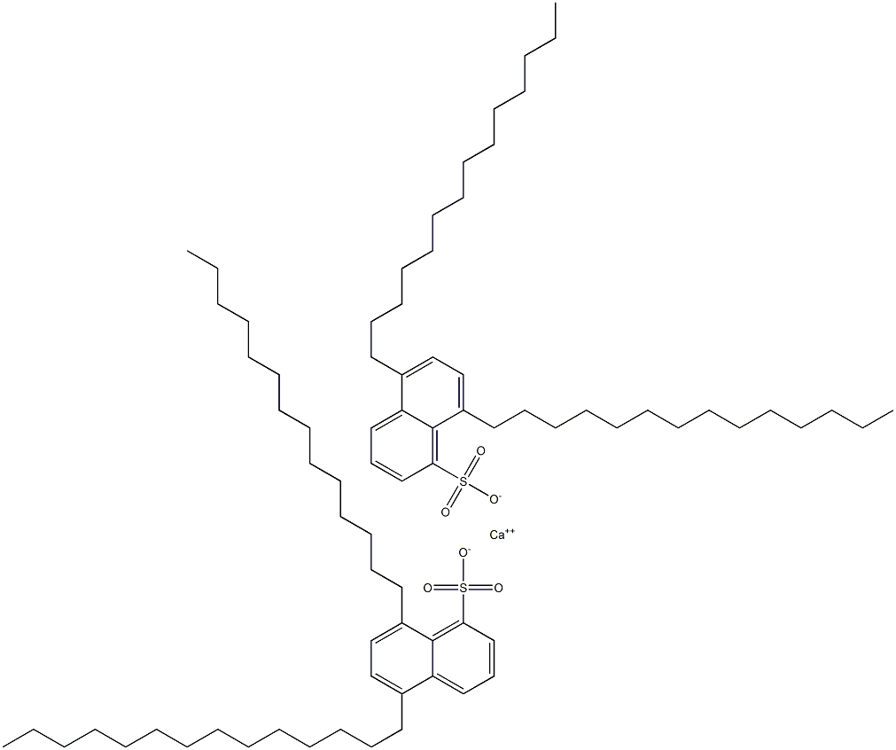 Bis(5,8-ditetradecyl-1-naphthalenesulfonic acid)calcium salt Struktur