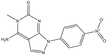 4-Amino-1-(4-nitrophenyl)-5-methyl-1H-pyrazolo[3,4-d]pyrimidin-6(5H)-one Struktur