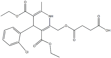 3-[[[4-(2-Chlorophenyl)-3,5-bis(ethoxycarbonyl)-6-methyl-1,4-dihydropyridin]-2-yl]methoxycarbonyl]propionic acid Struktur