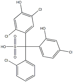 (2-Chlorophenyl)(4-chloro-2-hydroxyphenyl)(2,5-dichloro-4-hydroxyphenyl)methanesulfonic acid Struktur