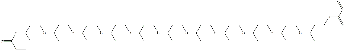 Diacrylic acid 3,7,11,15,19,23,27,31,35,39,43-undecamethyl-4,8,12,16,20,24,28,32,36,40-decaoxatritetracontane-1,43-diyl ester Struktur