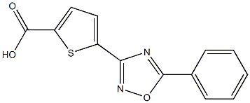 5-(5-Phenyl-1,2,4-oxadiazol-3-yl)thiophene-2-carboxylic acid Struktur