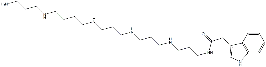 N-(20-Amino-4,8,12,17-tetraazaicosan-1-yl)-1H-indole-3-acetamide Struktur