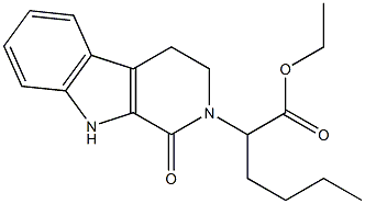 2-[(2,3,4,9-Tetrahydro-1-oxo-1H-pyrido[3,4-b]indol)-2-yl]hexanoic acid ethyl ester Struktur