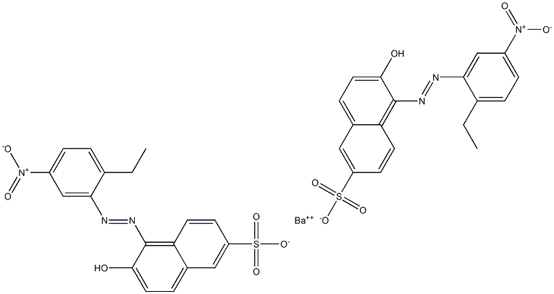 Bis[1-[(2-ethyl-5-nitrophenyl)azo]-2-hydroxy-6-naphthalenesulfonic acid]barium salt Struktur