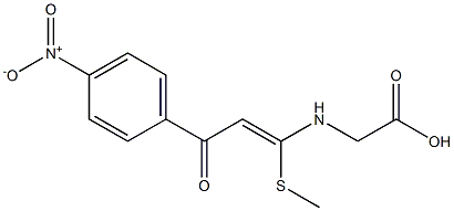 N-[1-(Methylthio)-3-(4-nitrophenyl)-3-oxo-1-propenyl]glycine Struktur