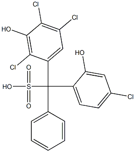 (4-Chloro-2-hydroxyphenyl)(2,4,5-trichloro-3-hydroxyphenyl)phenylmethanesulfonic acid Struktur