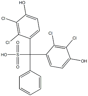 Bis(2,3-dichloro-4-hydroxyphenyl)phenylmethanesulfonic acid Struktur