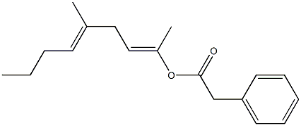 Phenylacetic acid 1,4-dimethyl-1,4-octadienyl ester Struktur