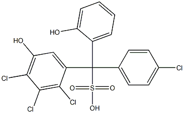 (4-Chlorophenyl)(2,3,4-trichloro-5-hydroxyphenyl)(2-hydroxyphenyl)methanesulfonic acid Struktur