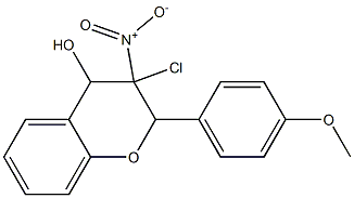 3-Chloro-3,4-dihydro-4-hydroxy-3-nitro-2-(4-methoxyphenyl)-2H-1-benzopyran Struktur