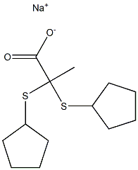 2,2-Bis(cyclopentylthio)propionic acid sodium salt Struktur