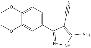 5-Amino-3-(3,4-dimethoxyphenyl)-1H-pyrazole-4-carbonitrile Struktur