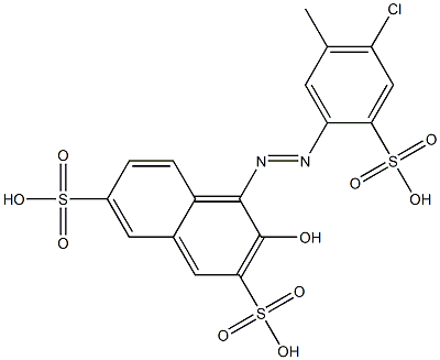 4-[(4-Chloro-5-methyl-2-sulfophenyl)azo]-3-hydroxy-2,7-naphthalenedisulfonic acid Struktur