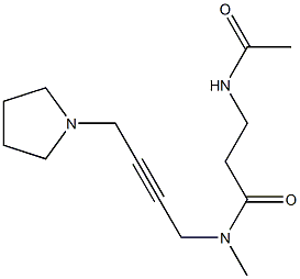 N-Methyl-N-[4-(1-pyrrolidinyl)-2-butynyl]-3-(acetylamino)propanamide Struktur