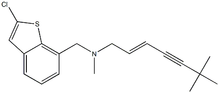 (2E)-6,6,N-Trimethyl-N-(2-chloro-1-benzothiophen-7-ylmethyl)-2-hepten-4-yn-1-amine Struktur