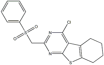 4-Chloro-5,6,7,8-tetrahydro-2-phenylsulfonylmethyl[1]benzothieno[2,3-d]pyrimidine Struktur