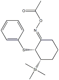 (1S,2R)-1-(Trimethylsilyl)-2-(phenylthio)-3-(acetoxyimino)cyclohexane Struktur