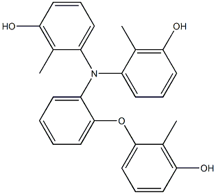 N,N-Bis(3-hydroxy-2-methylphenyl)-2-(3-hydroxy-2-methylphenoxy)benzenamine Struktur