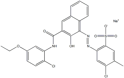 4-Chloro-3-methyl-6-[[3-[[(2-chloro-5-ethoxyphenyl)amino]carbonyl]-2-hydroxy-1-naphtyl]azo]benzenesulfonic acid sodium salt Struktur