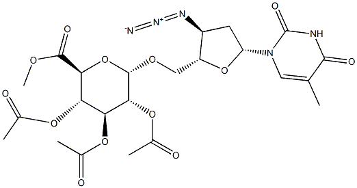 3'-Azido-3'-deoxythymidine 2,3,4-Tri-O-acetyl-a-D-glucuronide, Methyl Ester Struktur