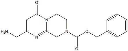 benzyl 2-(aminomethyl)-4-oxo-6,7-dihydro-4H-pyrazino[1,2-a]pyrimidine-8(9H)-carboxylate Struktur