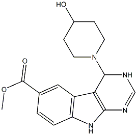 methyl 4-(4-hydroxypiperidin-1-yl)-4,9-dihydro-3H-pyrimido[4,5-b]indole-6-carboxylate Struktur