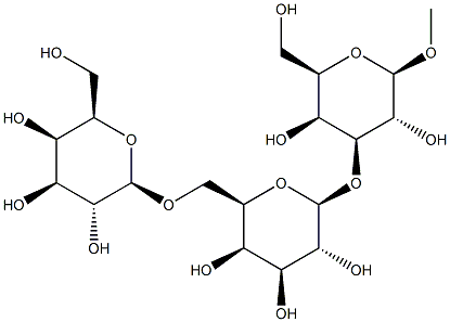 Methyl 3-O-[(6-O-b-D-galactopyranosyl)-b-D-galactopyranosyl]-b-D-galactopyranoside Struktur