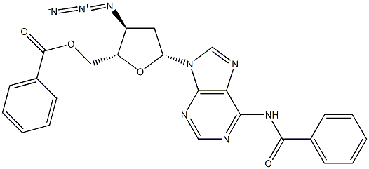 3'-Azido-N6-benzoyl-5'-O-benzoyl-2',3'-dideoxyadenosine Struktur