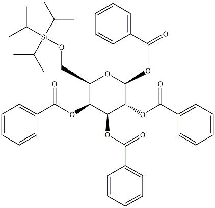 1,2,3,4-Tetra-O-benzoyl-6-O-triisopropylsilyl-b-D-galactopyranose Struktur