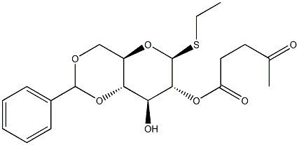 Ethyl 4,6-O-benzylidene-2-O-levulinoyl-b-D-thioglucopyranoside Struktur