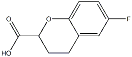 6-fluoro-3,4-dihydro-2H-1-benzopyran-2-carboxylic acid Struktur