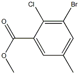 3-Bromo-2-chloro-5-methyl-benzoic acid methyl ester Struktur