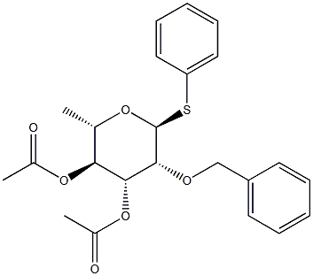 Phenyl3,4-di-O-acetyl-2-O-benzyl-a-L-thiorhamnopyranoside Struktur